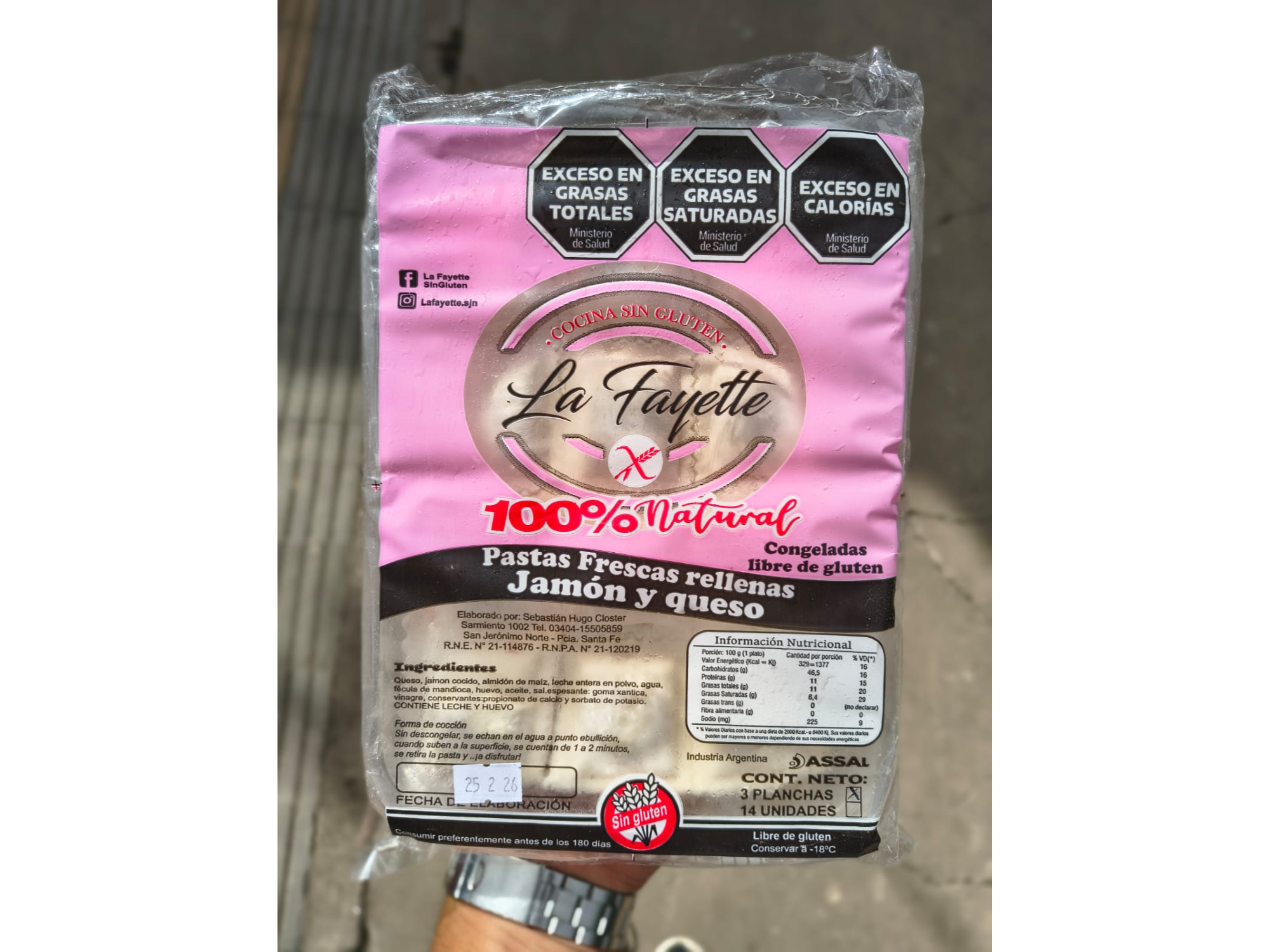 LA FAYETTE RAVIOLES DE JAMON Y QUESO SINN TACC 500G
