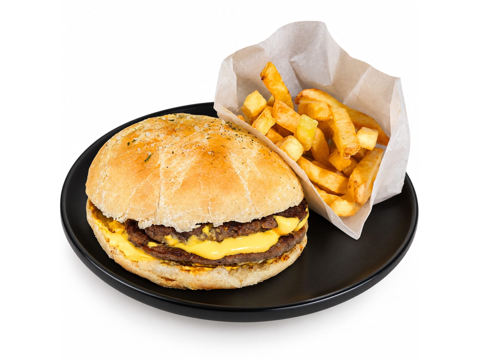 cheeseburger en pan de focaccia