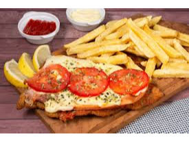 Milanesa Napolita con papas Fritas