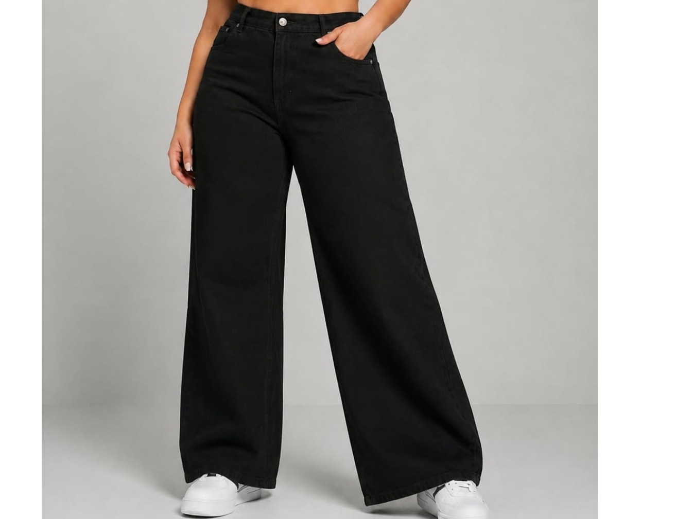 WIDE LEG CURVI NEGRO