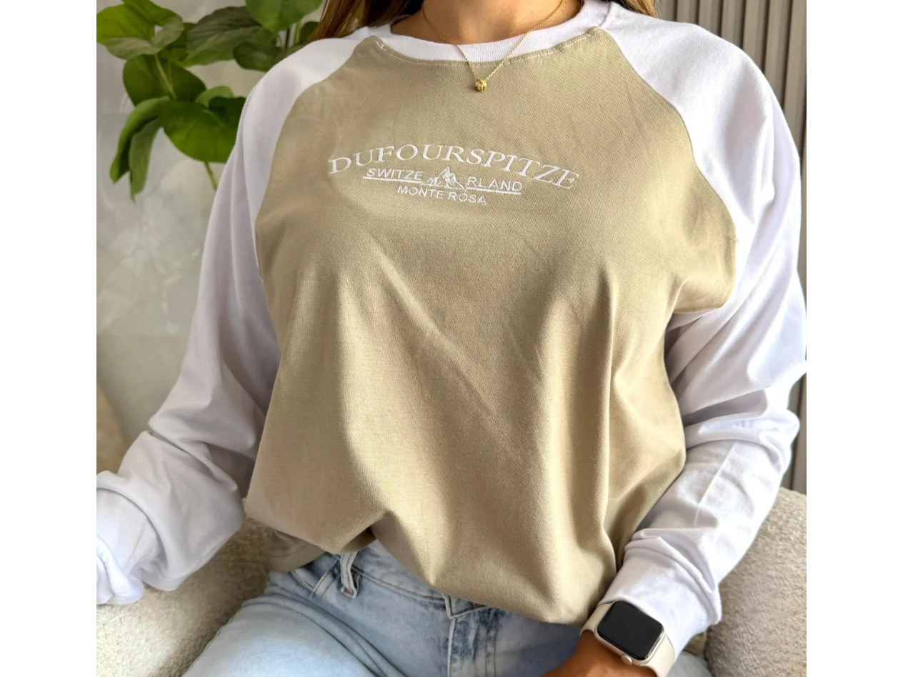 CAMISETA COMBINADA ALGODON VERDE SAFARI