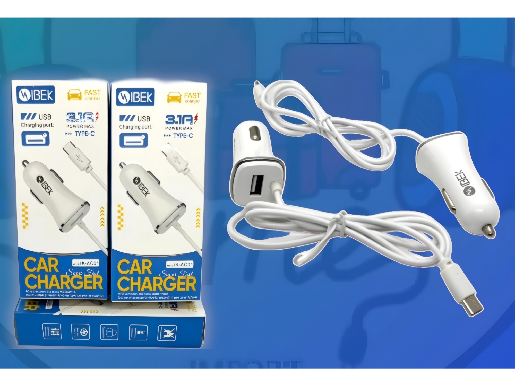 CARGADOR AUTO CON CABLE TIPO C
