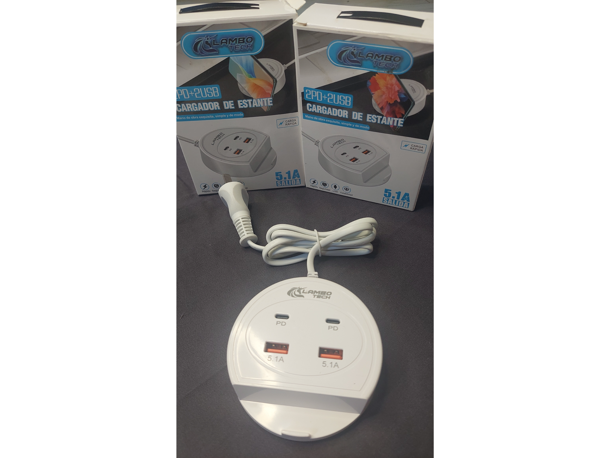 CARGADOR DE ESTANTE 4 PUERTOS