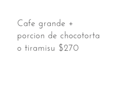 Cafe grande + porción de torta