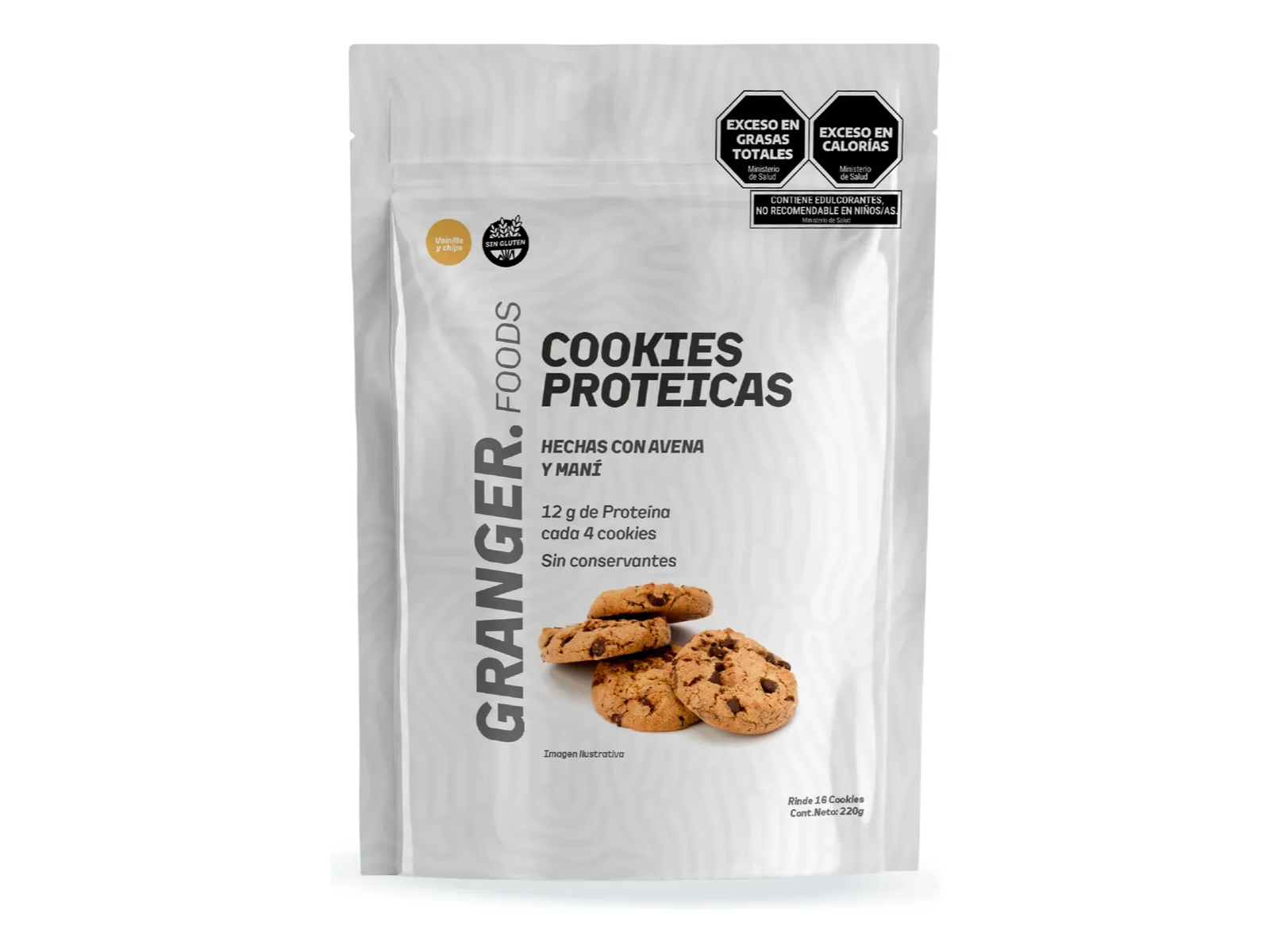 COOKIES PROTEICAS - GRANGER Sabor Vainilla y Chips x 220g