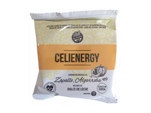 ALFAJOR CELIENERGY - ZAPALLO Y ALGARROBA - NEGRO