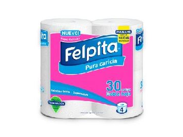 PAPEL HIGIENICO FELPITA - DOBLE HOJA INFINITY x 30 MT x 4 UN