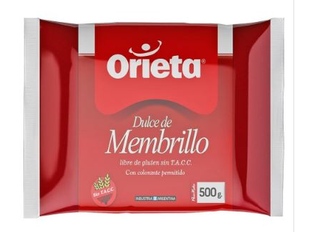 DULCE DE MEMBRILLO - ORIETA x 500 g sachet