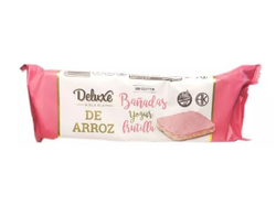 GALLETAS DE ARROZ BAÑADAS CREMA FRUTILLA - DELUXE - Sin TACC