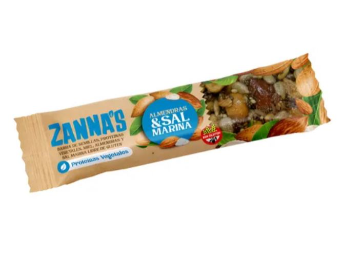 Barritas SEMILLAS y PROTEINAS VEGETALES - ZANNA´S - ALMENDRAS Y SAL MARINA