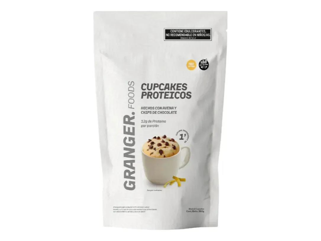 CUPCAKES PROTEICOS - GRANGER Sabor Vainilla Lemon con chips