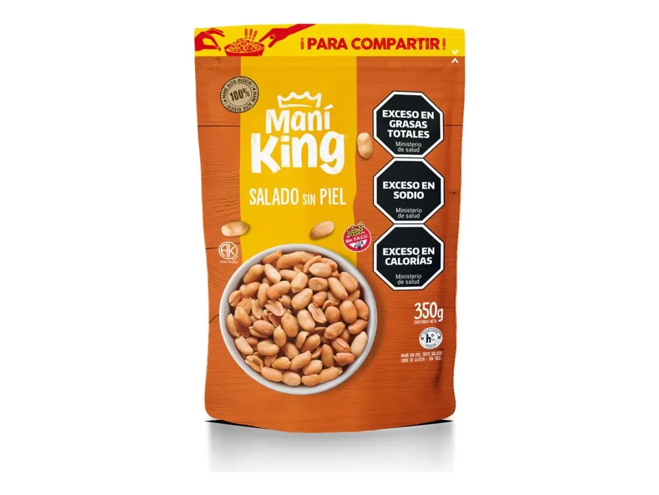 MANI SALADO SIN PIEL - MANI KING x 350 G