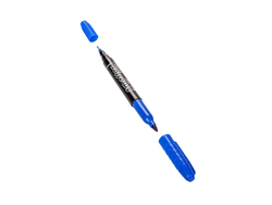 MARCADOR PERMANENTE DOBLE PUNTA AZUL