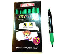 MARCADOR PERMANENTE DOBLE PUNTA VERDE