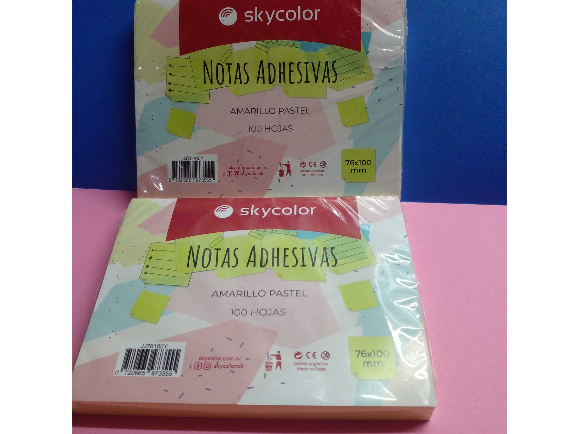 76X100 AMARILLO PASTEL X 100 HOJAS