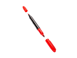 MARCADOR PERMANENTE DOBLE PUNTA ROJO