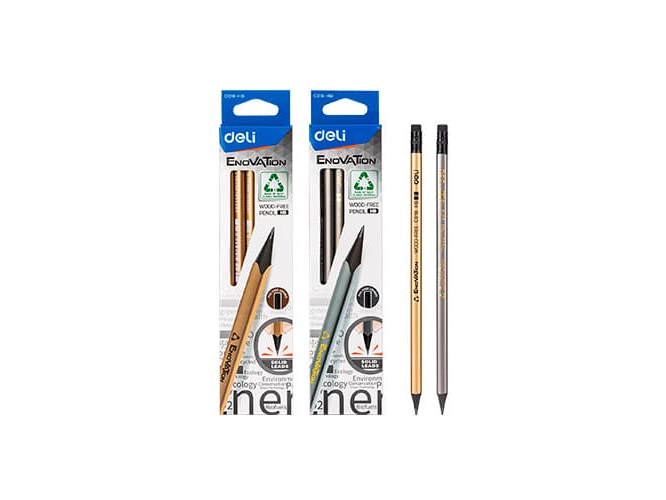 LAPIZ NEGRO CON GOMA DELI METALIZADOS X5UN
