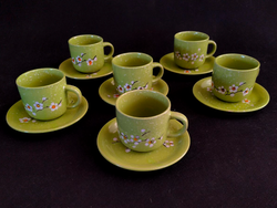 Juego de 12 piezas tazas con platos de té VERDE