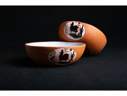 Cazuela esmaltada pintada