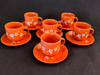 Juego de 12 piezas tazas con platos de té NARANJA