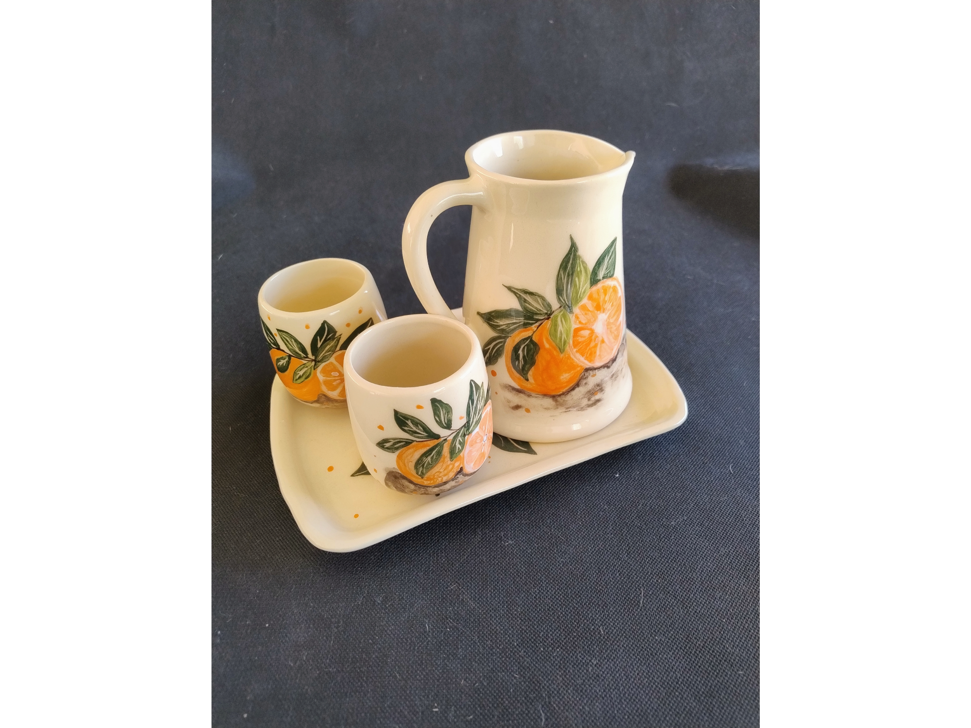 Juego Jarra-Bandeja y vasos