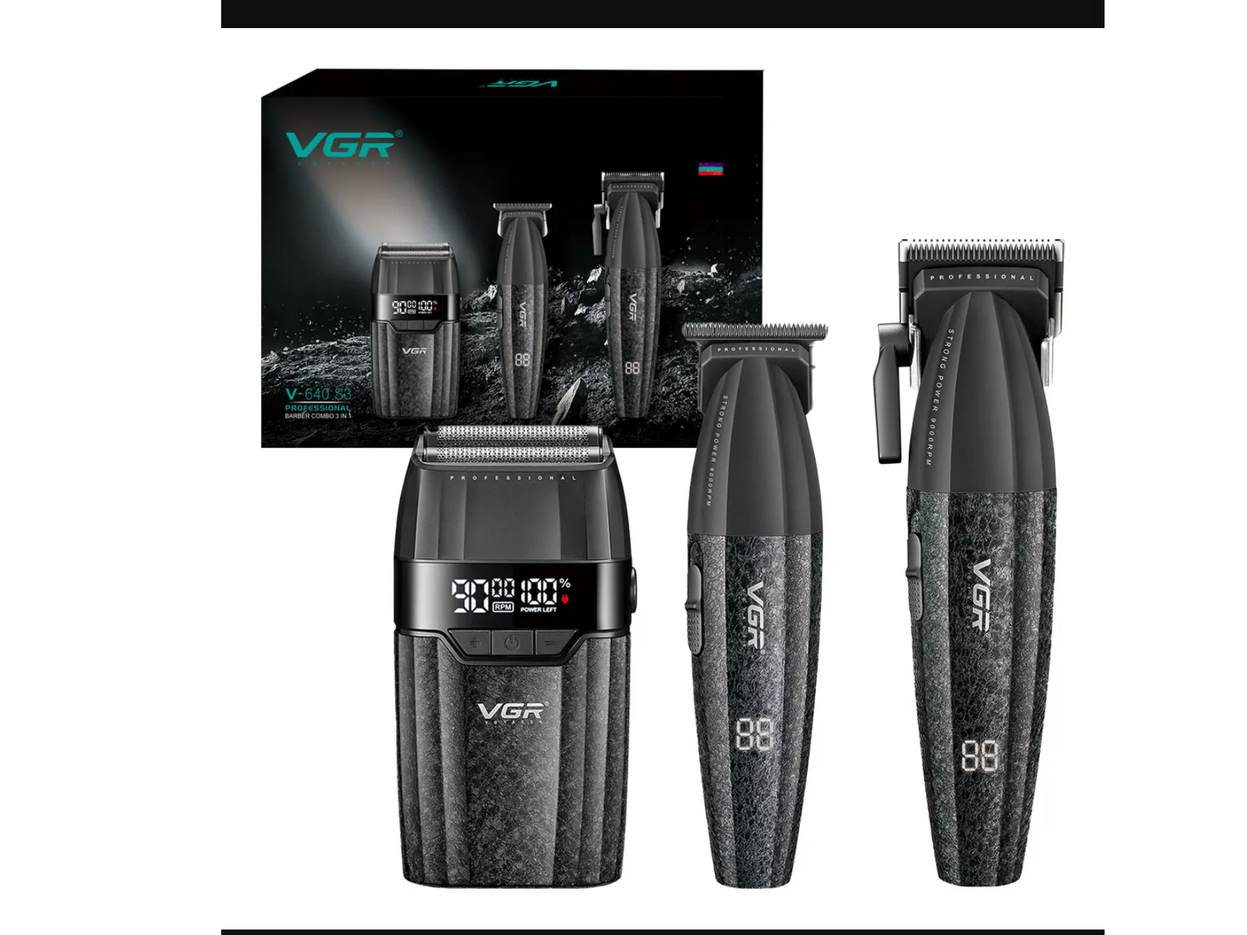 Combo Profesional VGR V-640 S3 – Kit Barber 3 en 1