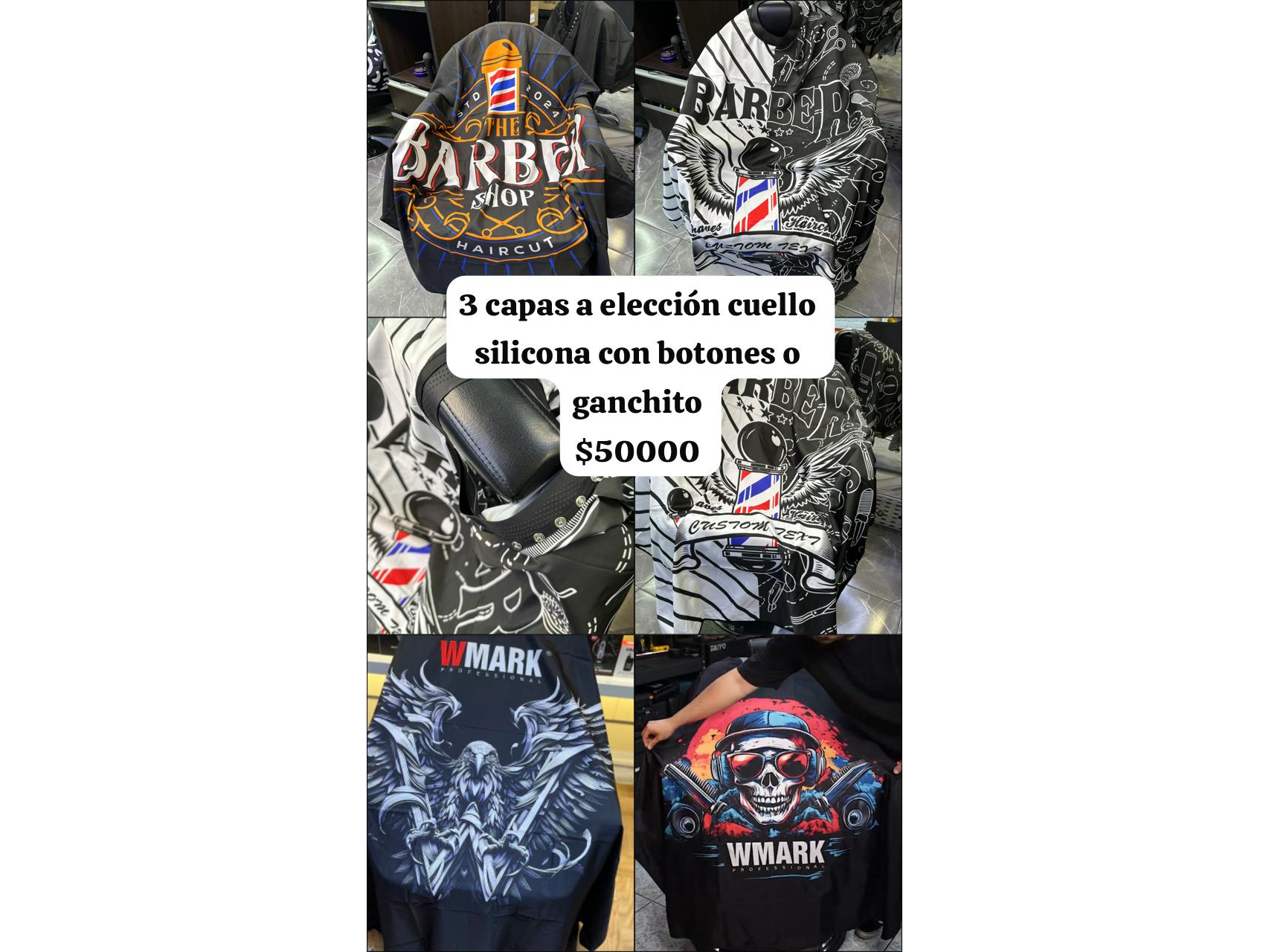 3 capas cuello silicona con  ganchito o botones