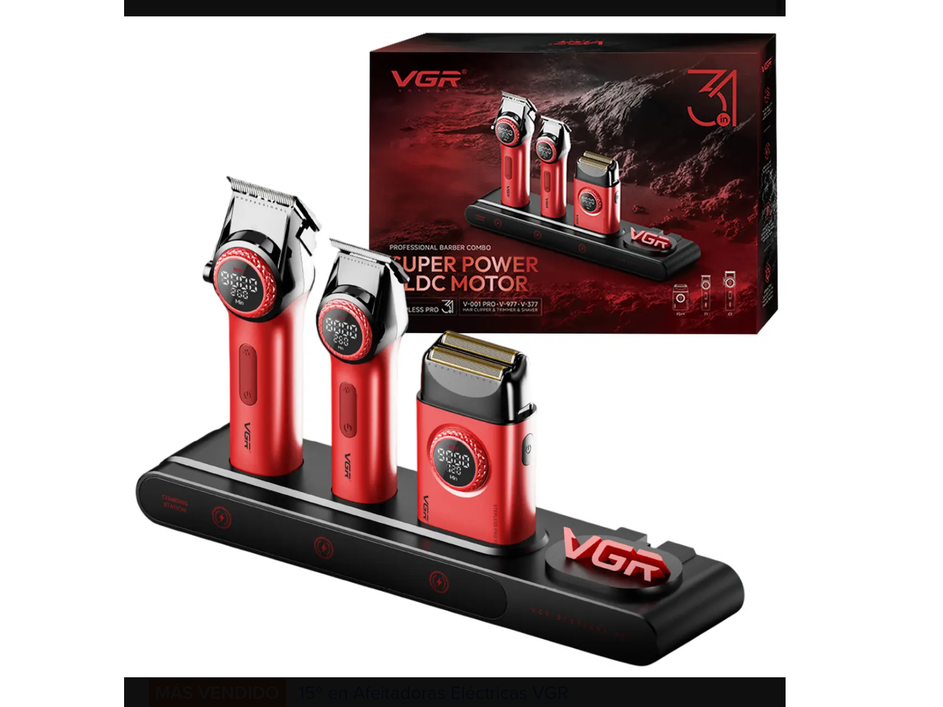 Vgr 001 3 en 1 rojo combo profesional