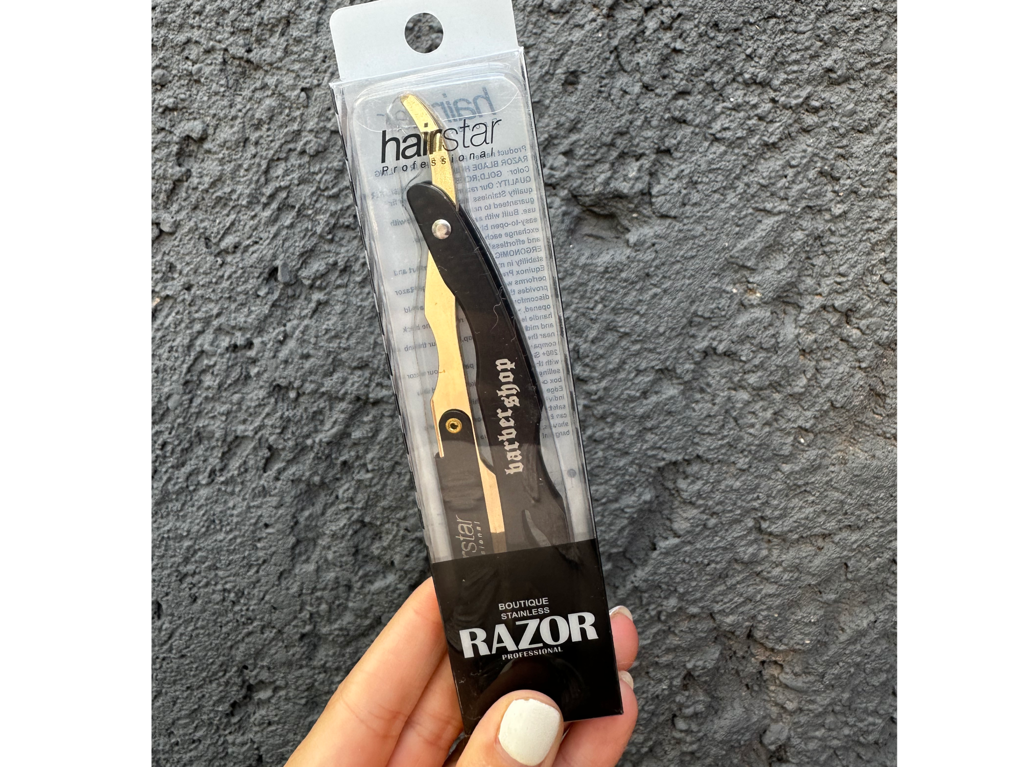 Navaja metálica negro con dorado