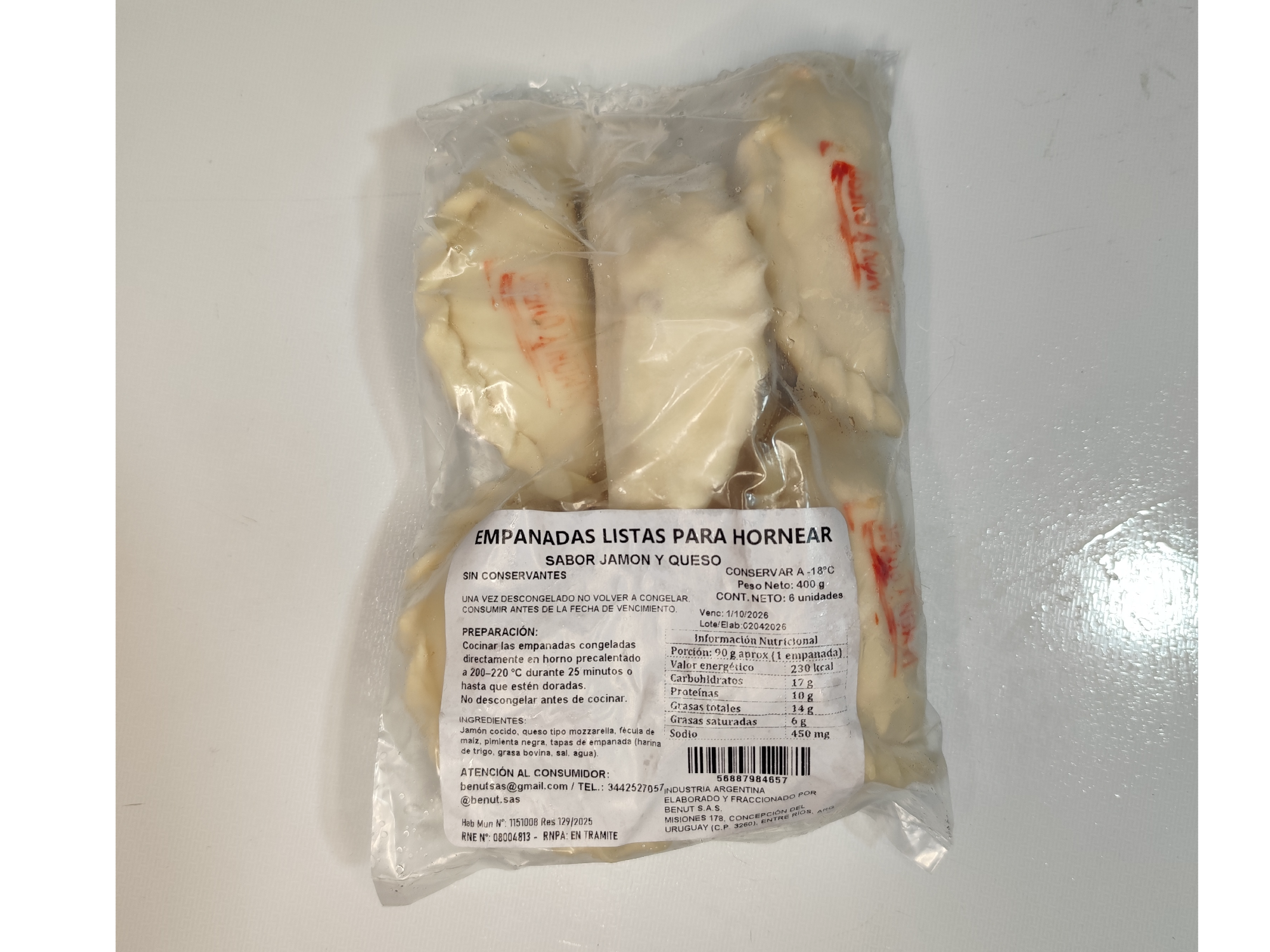 Empanadas de jamón y queso - Benut