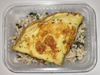 Omelette de queso y tomate acompañado de risotto de portobelos
