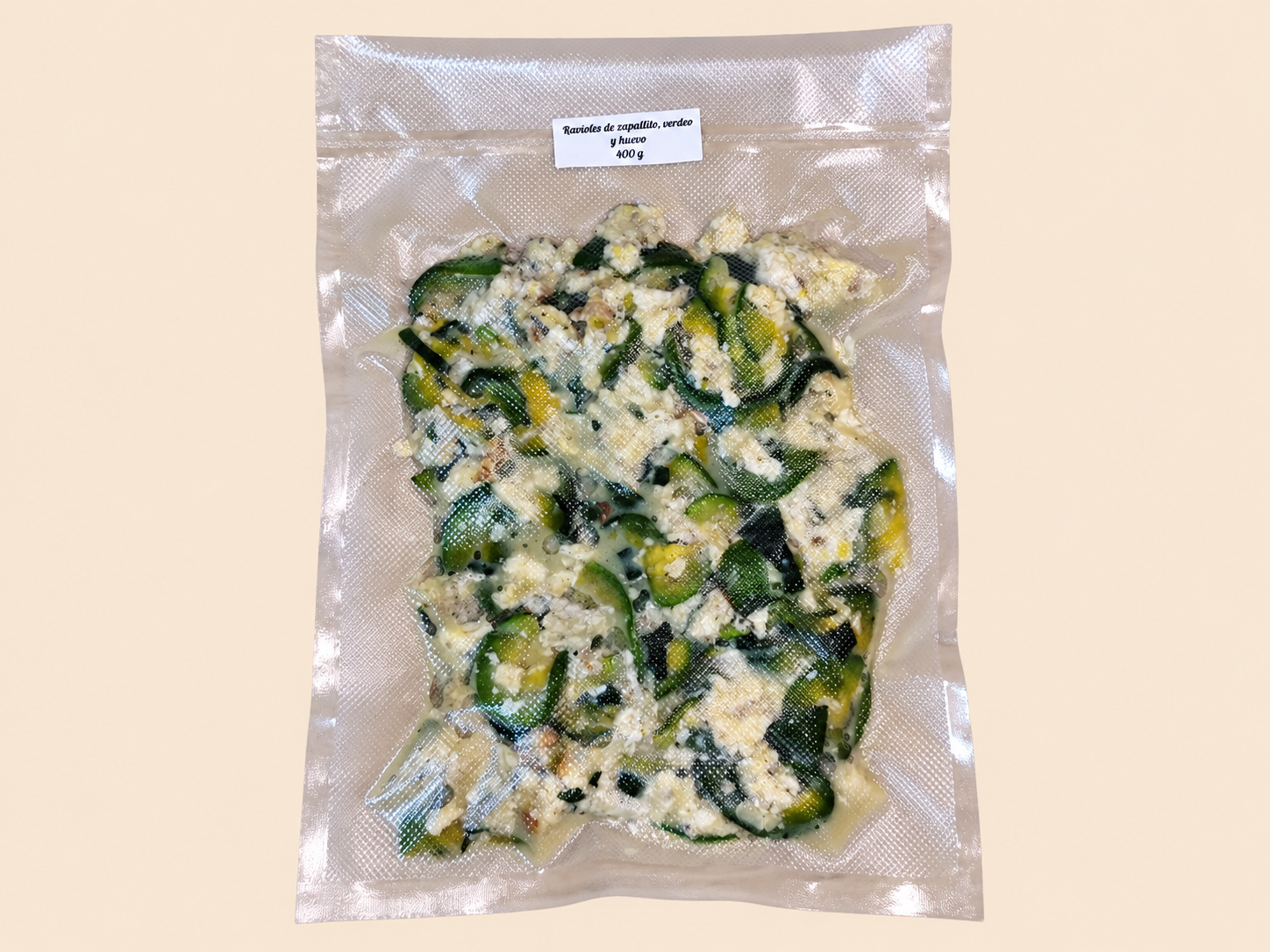 Revuelto de zapallito verde, verdeo y huevo 400 gramos