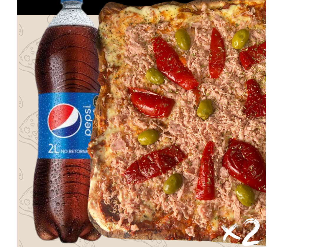 2 Pizzas Especiales + Pepsi 2lt