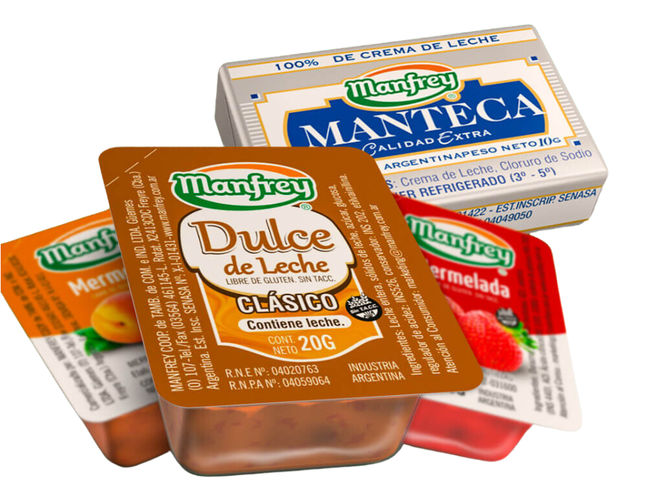 Individuales (manteca, queso crema, mermelada, dulce de leche)