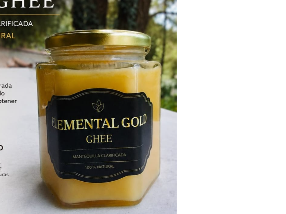 GHEE ELEMENTAL GOLD x 380 gramos vidrio