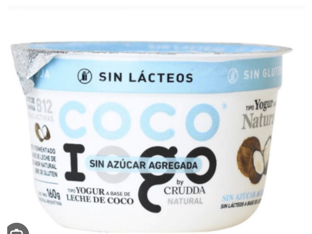 Yogurt natural de leche de coco