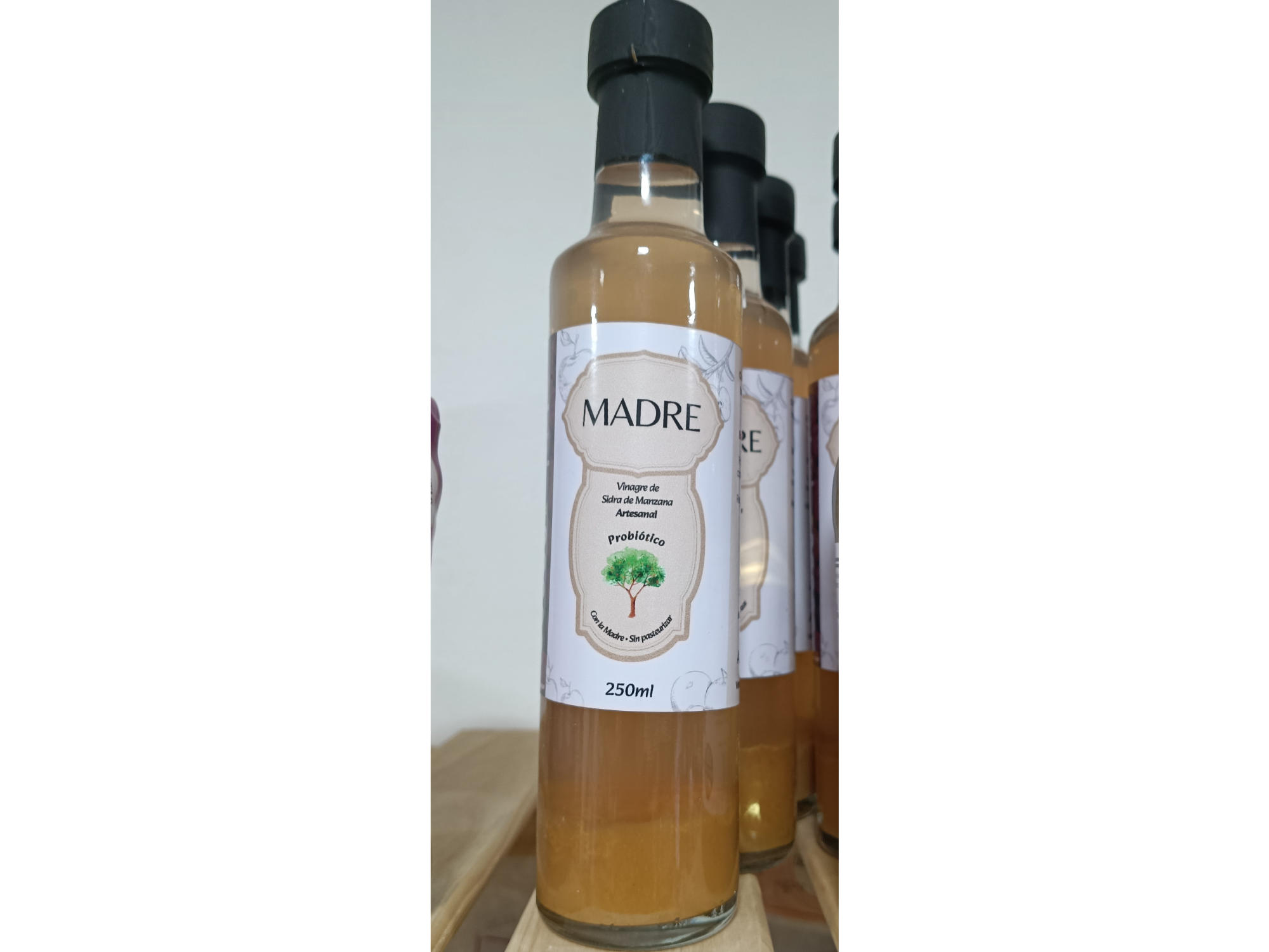 VINAGRE DE SIDRA DE MANZANA con la madre de 250 cc