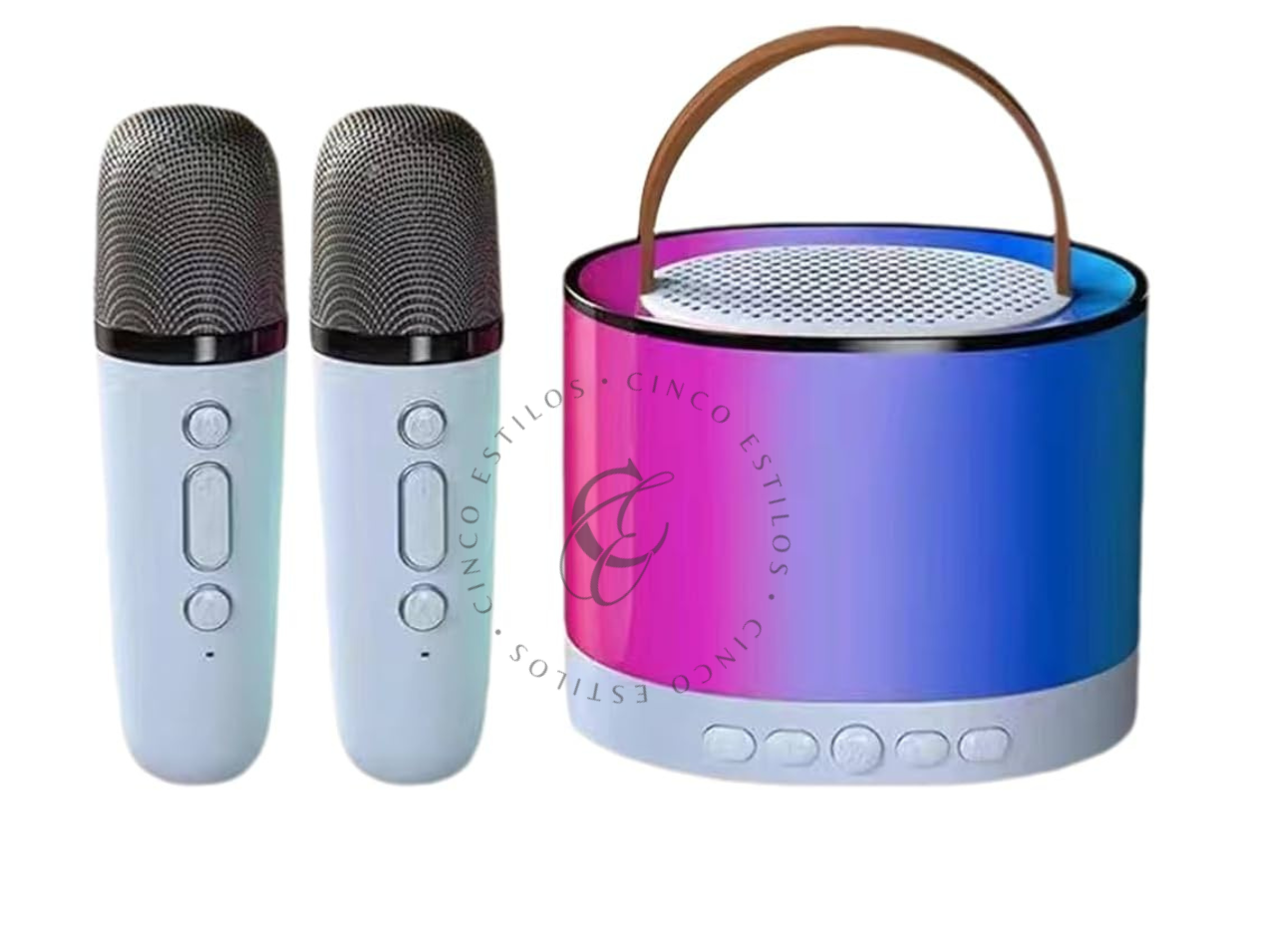 Parlante de Karaoke con Luz + 2 micrófonos