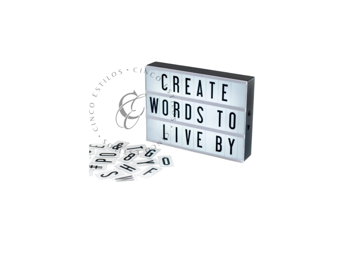 Cartel decorativo Led letras negras