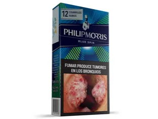 PHILIP MORRIS BLUE SPIN BOX x 12