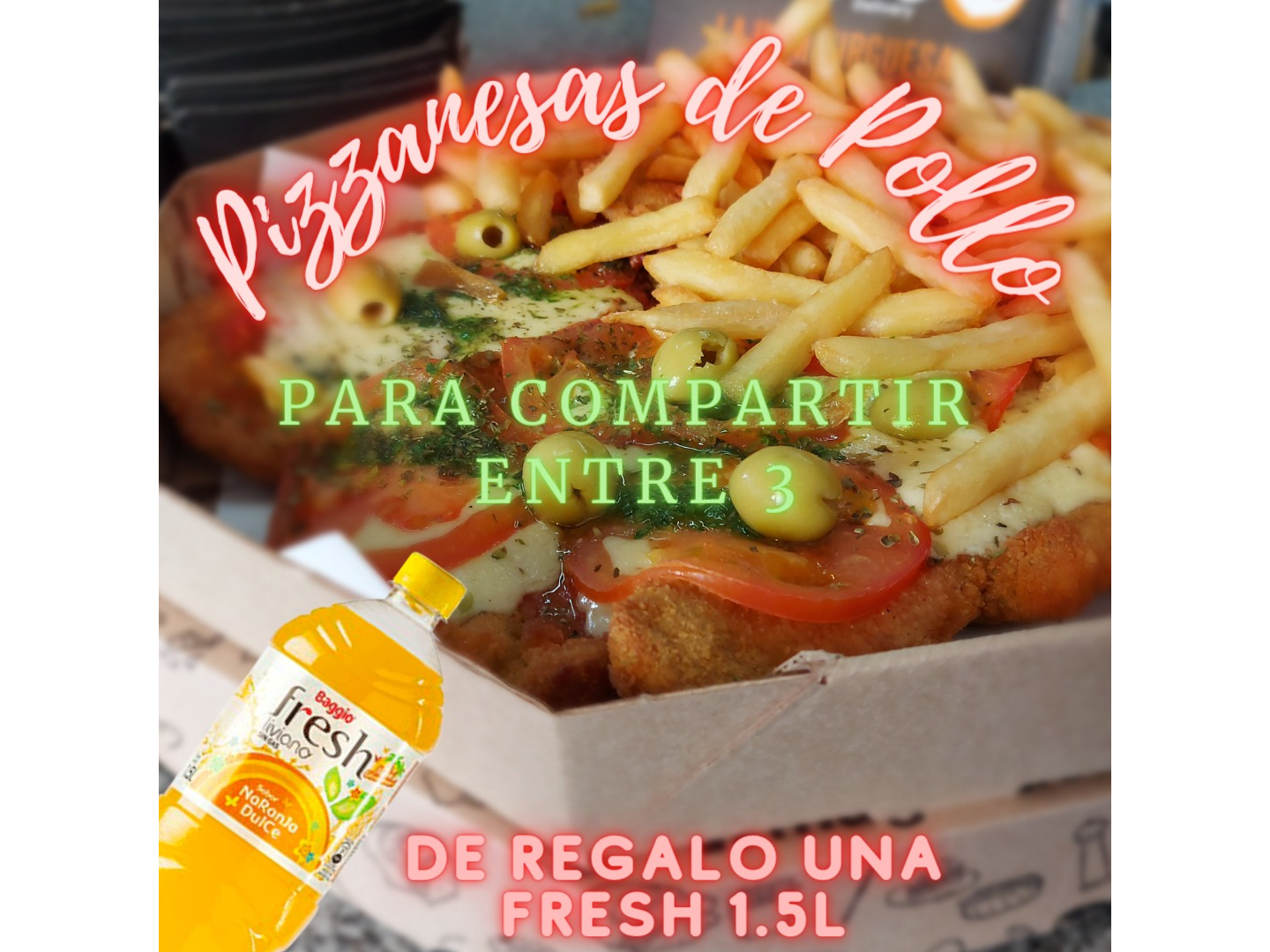 PROMO PIZZANESA DE POLLO  NAPOLITANA + FRESH DE 1.5  DE REGALO! (cod PI210)