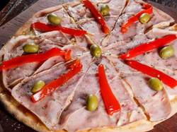 Pizza Jamón y morrón A LA PIEDRA (cod 701P)