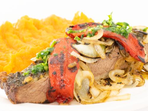 1/2 porcion de tapa de asado + papas fritas (cod 6992)