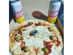 2 PIZZA MUZARELA INDIVIDUAL+ 2 LATAS DE BRAHAMA