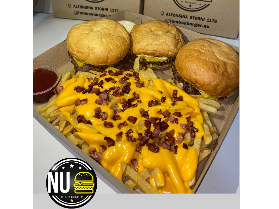 3 burguer chesse+ coca 1.5L + papas chedar y bacon