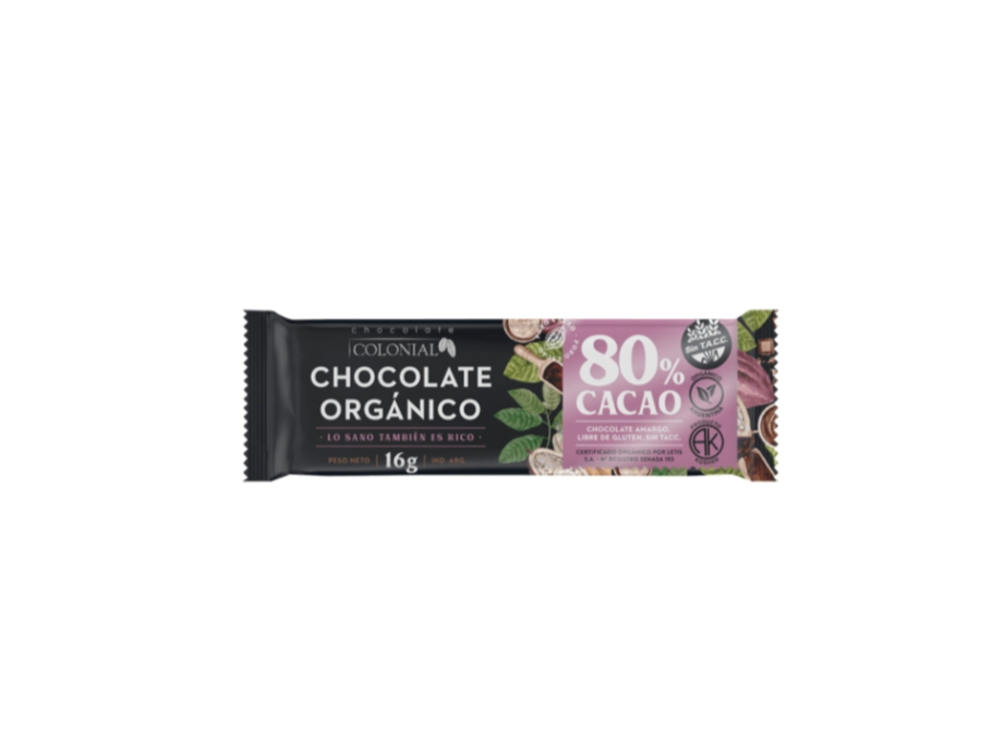 Chocolate Amargo Orgánico 80 % Cacao