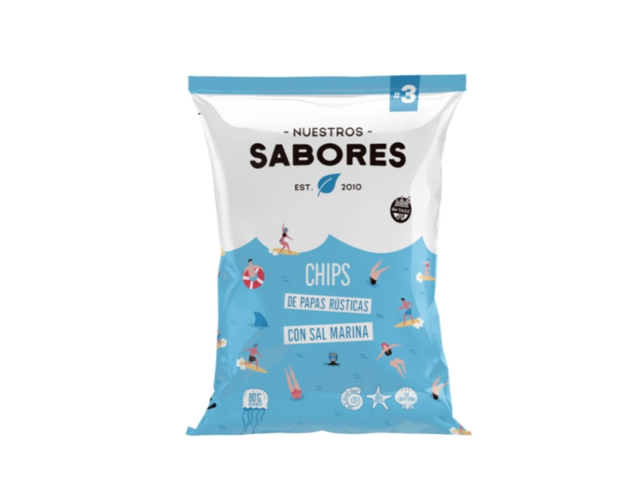 Chips de Papas rústicas con sal marina