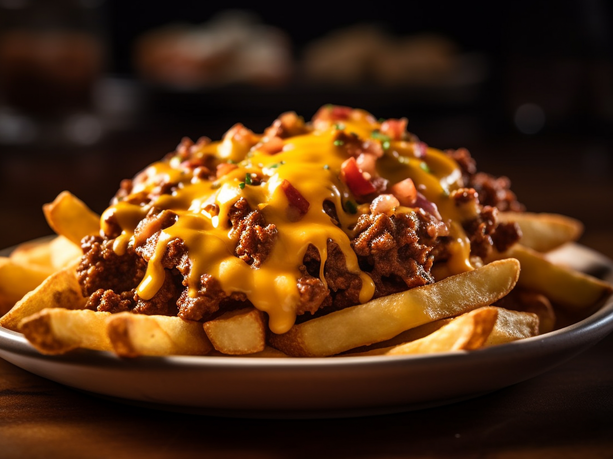 Porcion de papas cheddar y bacon