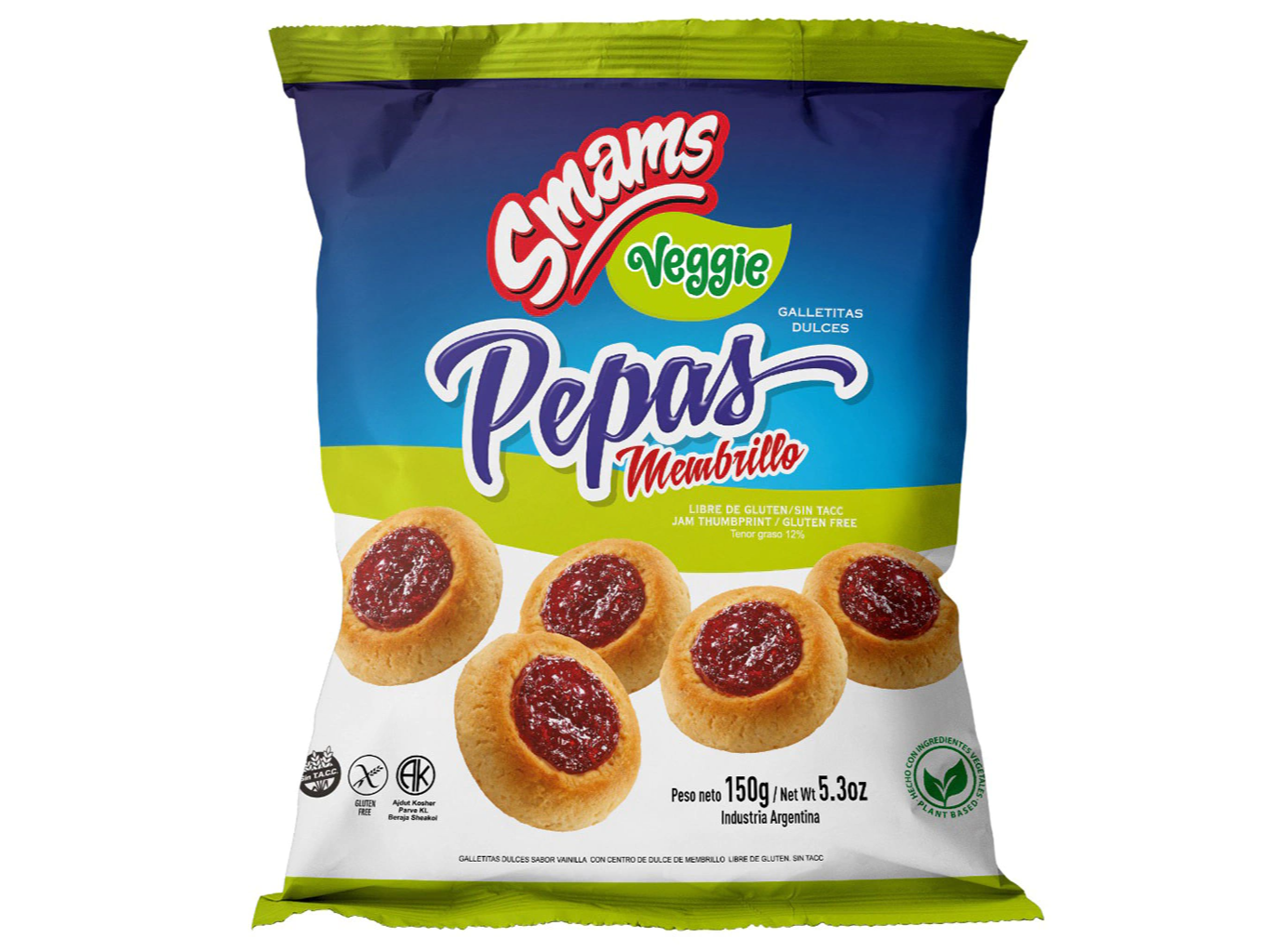 Pepas Veggies con Membrillo Smams x 150g