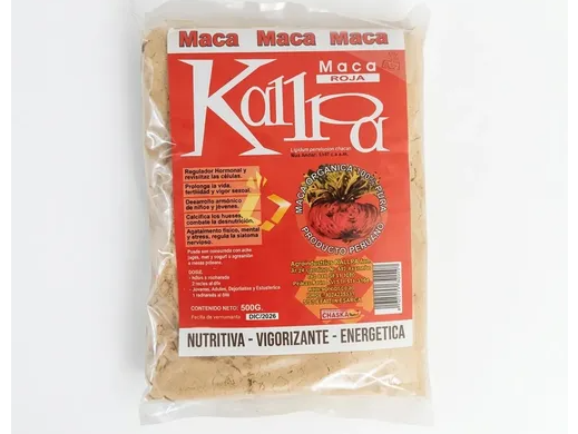 Maca Peruana ROJA  Kallpa 500g Potenciador Vital Y Natural